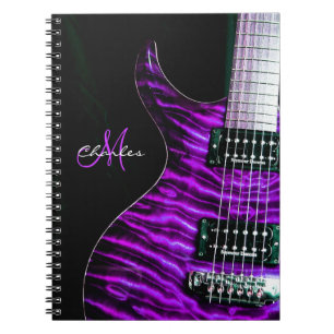 Personalised Purple Electric Guitar Music Notebook