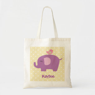 Personalised Purple Elephant Tote Bag
