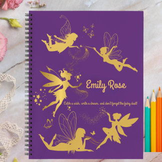 Personalised Purple Fairy Write & Draw Notebook 