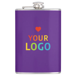 Personalised  Purple Flasks with Business Logo