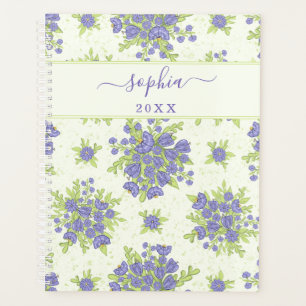 Personalised Purple Floral 2024 2025 Elegant  Planner