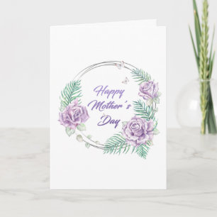 Personalised Purple Floral Happy Mother's Day Card