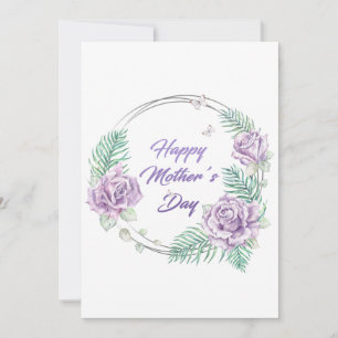 Personalised Purple Floral Happy Mother's Day Card