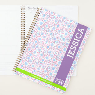 Personalised Purple Floral Name & Monogram Planner