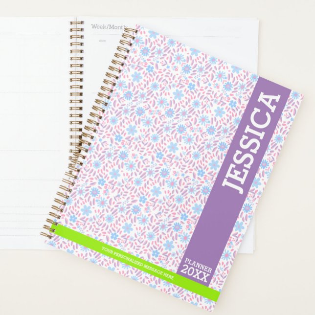 Personalised Purple Floral Name & Monogram Planner (Creator Uploaded)
