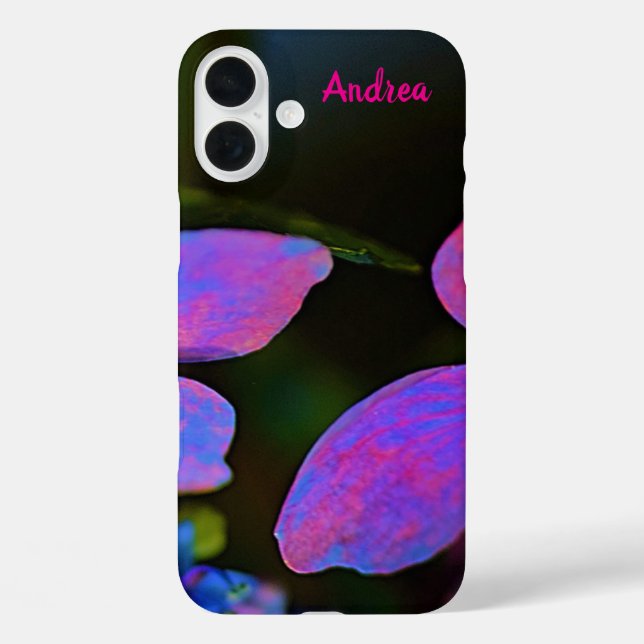 Personalised Purple Flower Apple iPhone Case (Back)