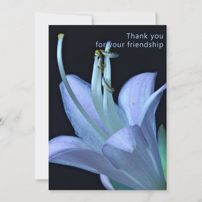 Personalised Purple Flower Close-Up Thank You Card (Front)