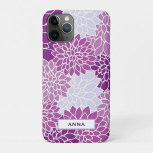 Personalised Purple Flower Pattern iPhone Case