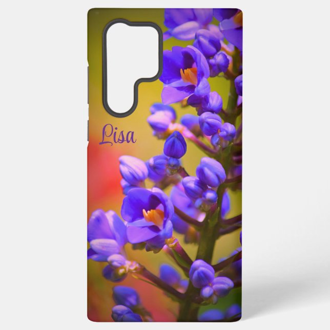 Personalised Purple Flower Samsung Case  (Back)