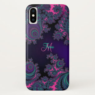 Personalised Purple Fractal iPhone X Case