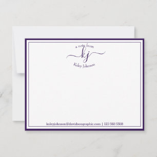 Personalised Purple From The Desk Of Note Card