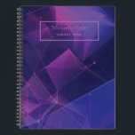 Personalised Purple Geometric Graph Paper Notebook<br><div class="desc">Purple geometric simple design notebook for engineers,  architects or engineering students with space for the name of the school subject and name you can easily change.</div>