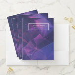 Personalised Purple Geometric Simple Pocket Folder<br><div class="desc">Purple geometric simple design Pocket Folder for engineers,  architects or engineering students with space for the name and subject that you can easily change.</div>