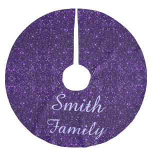 Personalised Purple Glitter Christmas Tree Skirt