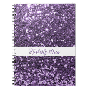 Personalised Purple Glitter Notebook