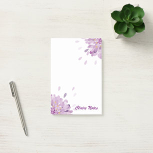 Personalised Purple Globe Flower Post-it Notes