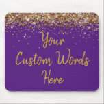 Personalised Purple Gold Assistant Birthday Gift Mouse Mat<br><div class="desc">personalised birthday gift gaming gamer,  custom anniversary present for her,  elegant glitter new job coworker,  grad graduation sparkle chic sparkly,  twinkle sweet 16 quinceanera 15th,  purple gold mousepad mouse pad,  boss secretary assistant nurse teacher,  Christmas wife mum girlfriend mum,  work desk accessories supplies rectangle,  computer home office decor name</div>