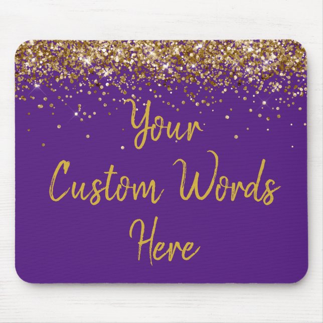 Personalised Purple Gold Assistant Birthday Gift Mouse Mat (Front)