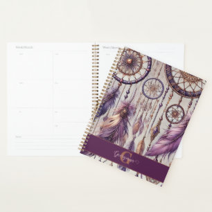 Personalised Purple & Gold Boho Dreamcatchers Planner