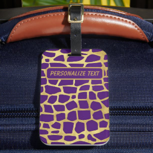 Personalised Purple Gold Luggage Tag