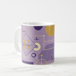 Personalised Purple & Gold Scandinavian Minimalist Coffee Mug