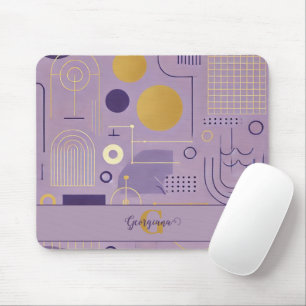 Personalised Purple & Gold Scandinavian Minimalist Mouse Mat