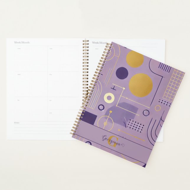 Personalised Purple & Gold Scandinavian Minimalist Planner (Display)