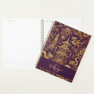 Personalised Purple & Gold Victorian Chinoiserie Planner
