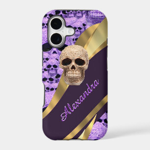 Personalised purple gothic skull