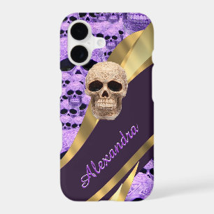 Personalised purple gothic skull