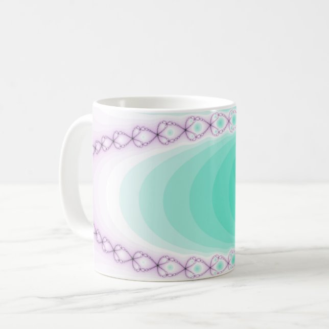 Personalised Purple Green Gradient Fractal Coffee Mug (Front Left)