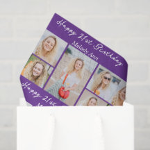 Personalised Purple Happy Birthday Photo Collage