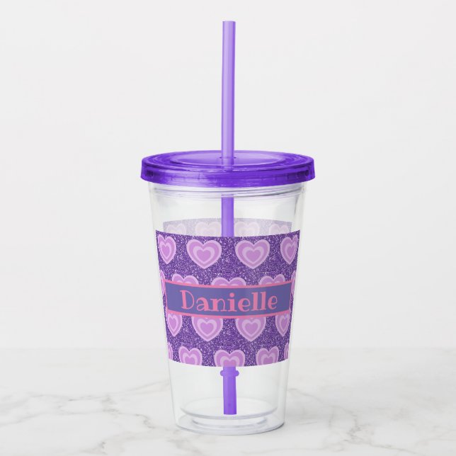 Personalised Purple Heart Cup (Front)