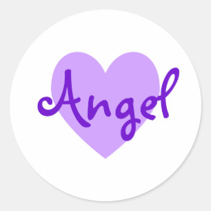 Personalised Purple Heart for Your Angel Classic Round Sticker