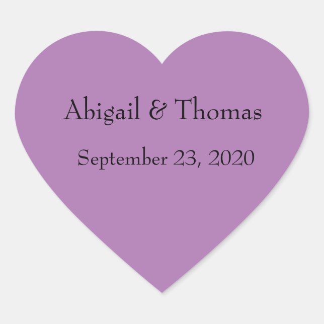 Personalised Purple Heart Stickers (Front)