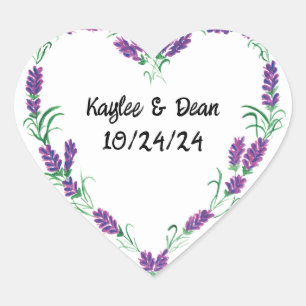 Personalised Purple Heart stickers