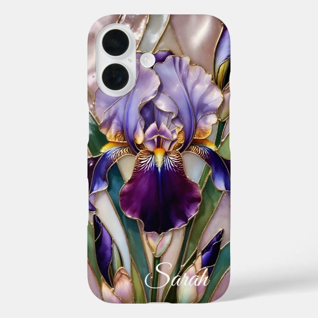 Personalised Purple Iris Phone Case Elegant (Back)