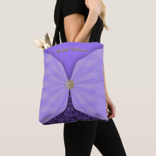Personalised Purple Jewel Textile Illusion Tote Bag