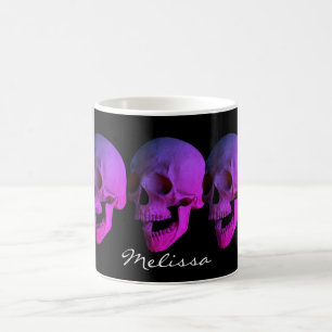 Personalised Purple Laughing Skull Coffee Mug