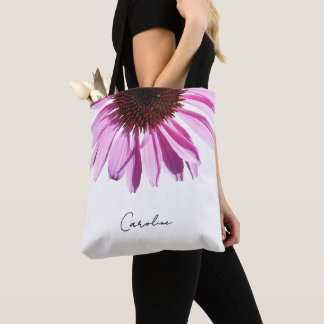 Personalised Purple Lavender Echinacea Flower Tote Bag