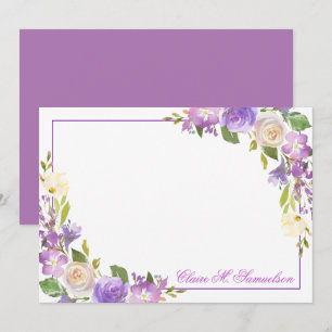 Personalised Purple Lavender Watercolor Floral Card