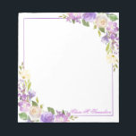 Personalised Purple Lavender Watercolor Floral Not Notepad<br><div class="desc">Elegant stationery note pad. Easy to edit and add your name,  business name,  monogram. Hand painted watercolor floral bouquet of roses in lavender,  purple,  violet,  peach,  mauve. Give them during or send them for any occasion.  Makes great keepsake.  Add your thank you message.</div>