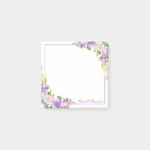 Personalised Purple Lavender Watercolor Floral Pos Post-it Notes