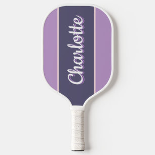 Personalised Purple Lilac Retro Typography Pickleball Paddle