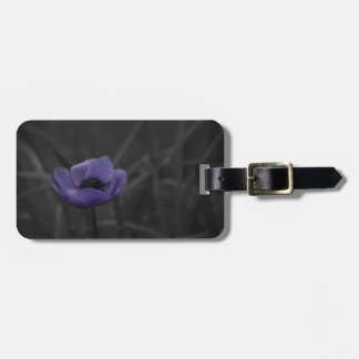 Personalised purple luggage tag