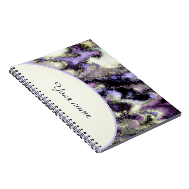 Personalised Purple marble Notebook (Right Side)