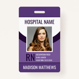 Personalised Purple Medical Employee ID Badge