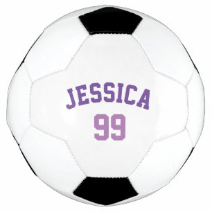 Personalised Purple Name Number Minimalistic Football