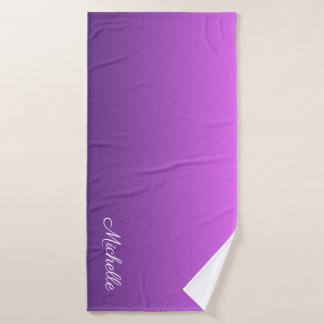 Personalised purple ombre bath towel