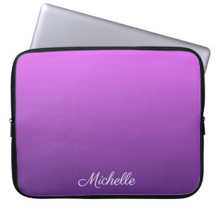 Personalised purple ombre laptop sleeve